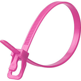 16" Releasable/Reusable Cable Ties, 50 lb. Tensile Strength, Purple, 100/Pack