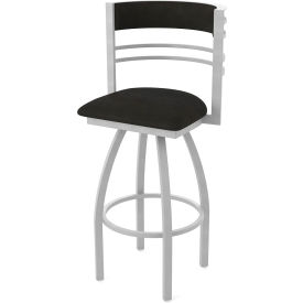 Hunter 30" Swivel Bar Stool, Canter Espresso Seat, Anodized Nickel Finish