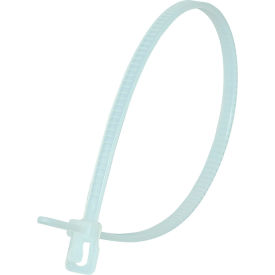 6" Releasable/Reusable Cable Ties, 18 lb. Tensile Strength, Natural, 100/Pack