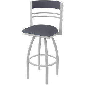 Hunter 30" Swivel Bar Stool, Canter Storm Seat, Anodized Nickel Finish