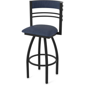 Hunter 30" Swivel Bar Stool, Graph Anchor Seat, Black Wrinkle Finish