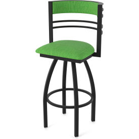 860 Hunter 30" Swivel Bar Stool, Graph Parrot Seat, Black Wrinkle Finish