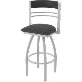 Hunter 30" Swivel Bar Stool, Canter Iron Seat, Anodized Nickel Finish