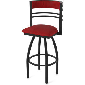 Hunter 30" Swivel Bar Stool, Graph Ruby Seat, Black Wrinkle Finish