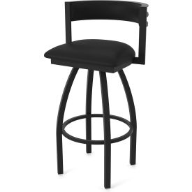 Artemis 25" Swivel Counter Stool, Black Vinyl Seat, Black Wrinkle Finish
