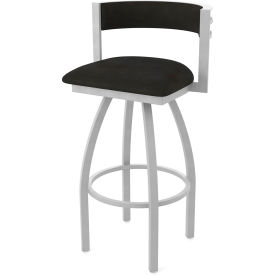 Artemis 25" Swivel Counter Stool, Canter Espresso Seat, Anodized Nickel Finish