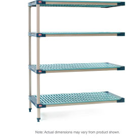 4-Shelf Industrial Shelving Add-On Unit, 53-15/16"W x 18-1/2"D x 74-3/16"H, Taupe/Blue