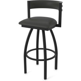 Artemis 25" Swivel Counter Stool, Canter Iron Seat, Black Wrinkle Finish