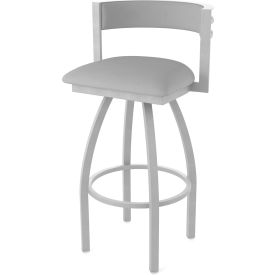 Artemis 30" Swivel Bar Stool, Canter Folkstone Seat, Anodized Nickel Finish