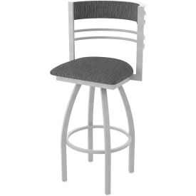 30" Swivel Bar Stool, Graph Coal Seat, Anodized Nickel Finish