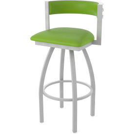 Artemis 25" Counter Stool, Canter Kiwi Green Seat, Anodized Nickel Finish