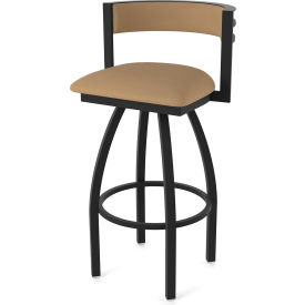 Artemis 30" Swivel Bar Stool, Canter Sand Seat, Black Wrinkle Finish