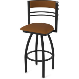 860 Hunter 30" Swivel Bar Stool, Canter Thatch Seat, Black Wrinkle Finish