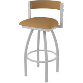 Artemis 25" Swivel Counter Stool, Canter Saddle Seat, Anodized Nickel Finish