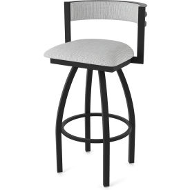 Artemis 30" Swivel Bar Stool, Graph Alpine Seat, Black Wrinkle Finish