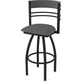Hunter 30" Swivel Bar Stool, Graph Coal Seat, Black Wrinkle Finish