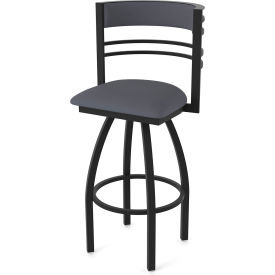 Hunter 30" Swivel Bar Stool, Canter Storm Seat, Black Wrinkle Finish