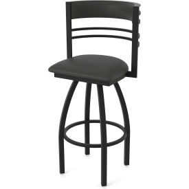Hunter 30" Swivel Bar Stool, Canter Iron Seat, Black Wrinkle Finish
