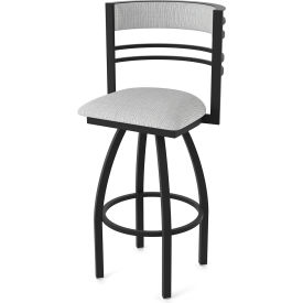 30" Swivel Bar Stool, Graph Alpine Seat, Black Wrinkle Finish