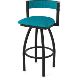 25" Swivel Counter Stool, Graph Tidal Seat, Black Wrinkle Finish