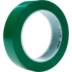 Vinyl Tape, 1/4" x 36 Yds., 5.2 Mil, Green, 144 Rolls/Case