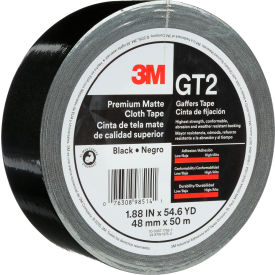 GT2 Premium Matte Cloth Gaffers Tape, 1-7/8" x 54-11/16 Yds., 11 Mil, Black
