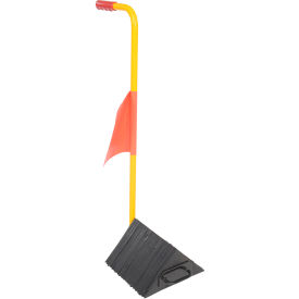 Rubber Wheel Chock with Handle & Flag, 10-1/8"L x 20-3/16"W x 35"H