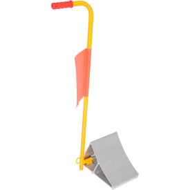 Aluminum Wheel Chock with Handle & Flag, 11-7/8"L x 16-9/16"W x 38"H