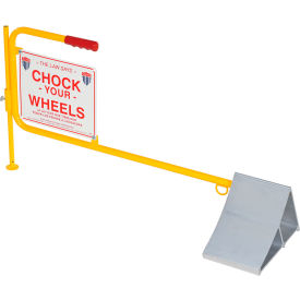 Aluminum Wheel Chock with Sign, 11-7/8"L x 40-1/8"W x 20-1/4"H