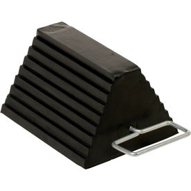 Molded Rubber Wheel Chock Steel Handle, 11-1/4"L x 8"W x 6"H