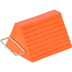 Urethane Standard Wheel Chock with Handle, 20 Ton Capacity, 6"L x 12-1/4"W x 8"H