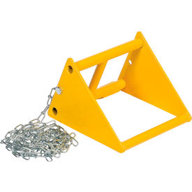 Fabricated Steel Wheel Chock with 10' Security Chain, 9-15/16"L x 9-13/16"W x 8-1/4"H