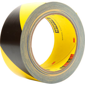 Safety Stripe Tape, 2"W x 108'L, Black/Yellow, 24 Roll/Case