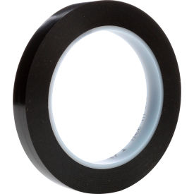 Vinyl Tape, 1/2" x 36 Yds., 5.2 Mil, Black, 72 Rolls/Case