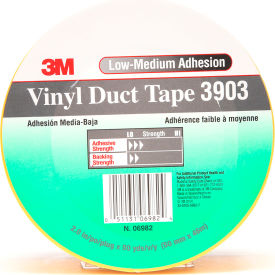 Vinyl Duct Tape, 2"W x 50 Yds., Yellow, 24/Case
