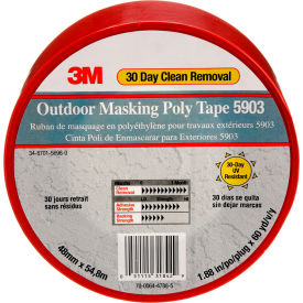 Outdoor Masking Poly Tape, 1-7/8"W x 50-1/8 Yds., Red, 24 Rolls/Case