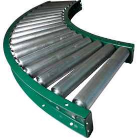 14F S 90° Curve Roller Conveyor, 21" BF, 2-1/2" Roller Dia., 3" Roller Centers
