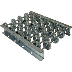 12"W Straight Skate Wheel Conveyor, 5'L, Galvanized Steel, 32 WPF