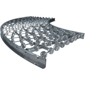 30"W 90 Degree Curve Skate Wheel Conveyor, 5-1/2'L, Galvanized Steel, 36 WPF