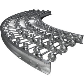 18"W 90 Degree Curve Skate Wheel Conveyor, 4-1/2'L, Galvanized Steel, 32 WPF