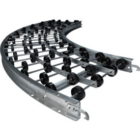 18"W 90 Degree Curve Skate Wheel Conveyor, 4-1/2'L, Galvanized Steel, 16 WPF