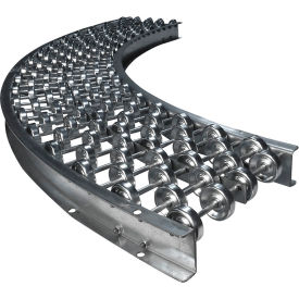 12"W 90 Degree Curve Skate Wheel Conveyor, 4'L, Galvanized Steel, 32 WPF