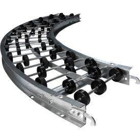 12"W 90 Degree Curve Skate Wheel Conveyor, 4'L, Galvanized Steel, 10 WPF