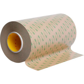 467MP Adhesive Transfer Tape, 12" x 60 yd, 2 mil, Clear, 4 Rolls/Case