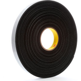 Vinyl Foam Tape, 1" x 36 Yds., 62 Mil, Black, 9 Rolls/Case