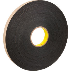 Double Coated Polyethylene Foam Tape, 1" x 72 Yds. 31 Mil, Black 9 Rolls/Case