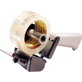 Low Noise Box Sealing Tape Dispenser, 2"W, Gray, 6/Case