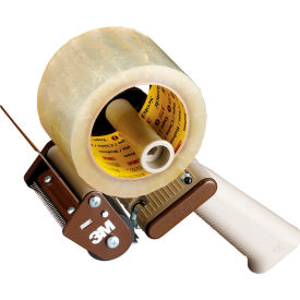 Low Noise Box Sealing Tape Dispenser, 3"W, Brown, 6/Case