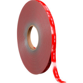 VHB RP+040GF Tape, 1/2" x 36 Yds., 16 Mil, Film Liner, Gray, 18 Rolls/Case