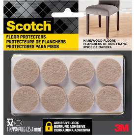 1" Round Felt Pads, Beige, 32/Pack
